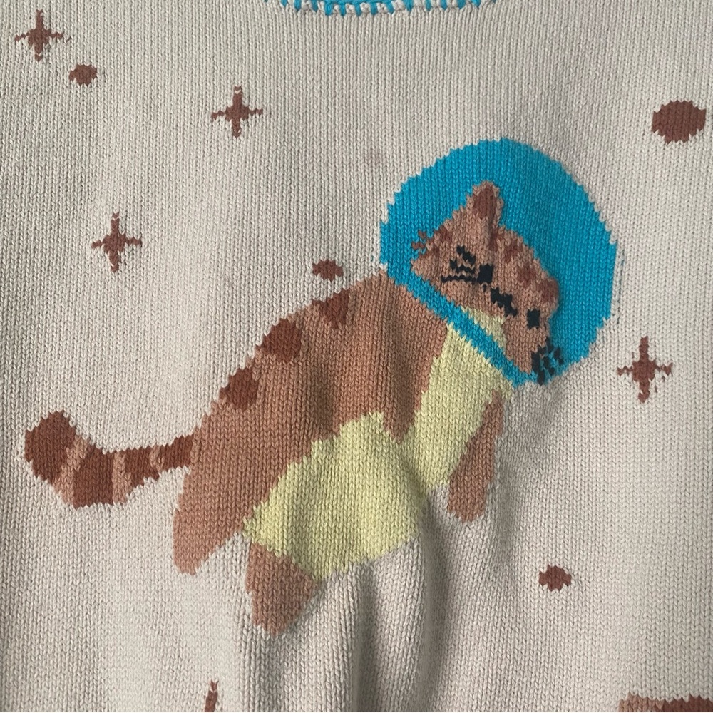 Most amazing Hèrlian Astronaut Cat Sweater Vest women’s m - Picture 4 of 6